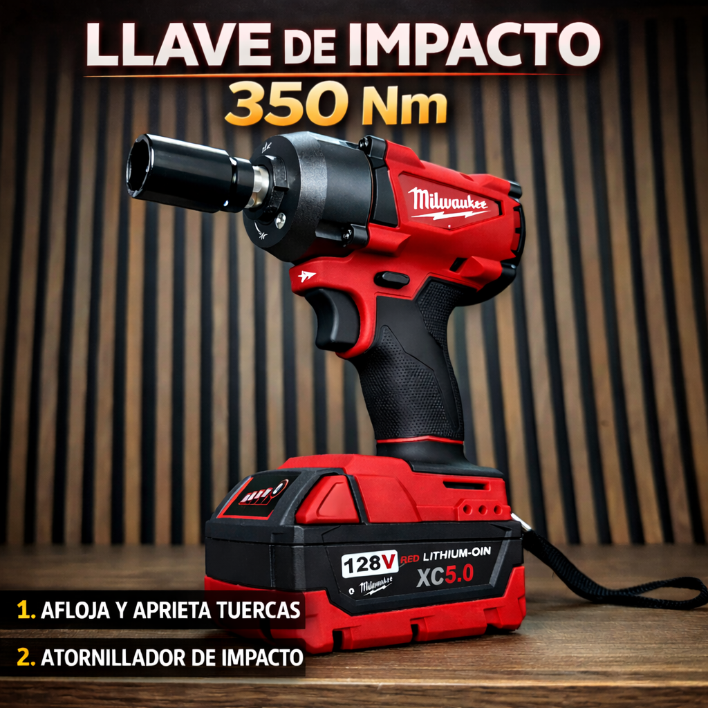 Combo rojo  4 en 1 Motor Brushless – 4 Baterias + 2 Cargadores + Estuche